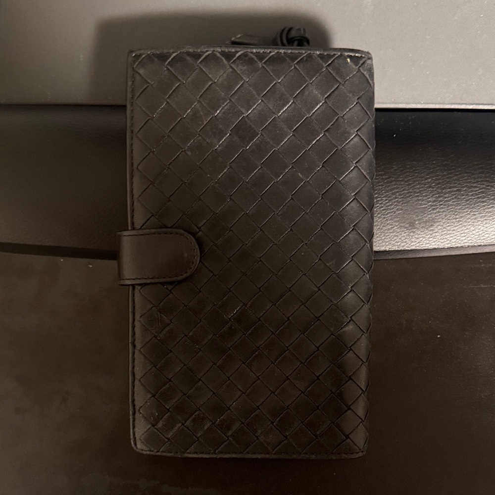 Bottega Veneta Black Woven Wallet